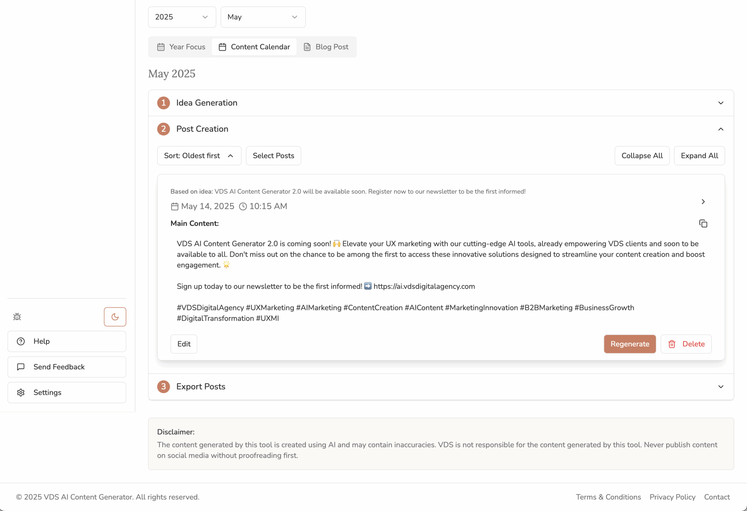 VDS AI: Social Media Posts Generator